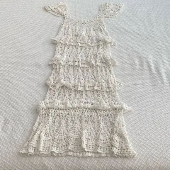 Anna Kosturova Cotillion handmade Crochet Midi Dress - size S - Picture 6 of 11